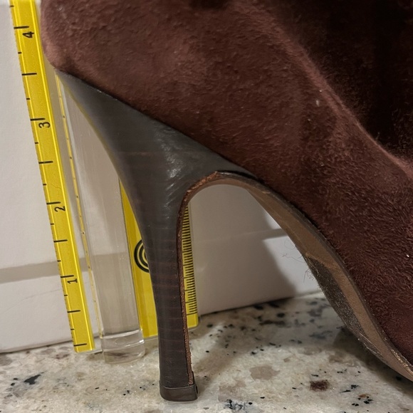 BEBE Suede Heeled Fringe Boots, size 7.5 - Picture 12 of 16